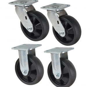 6" Nylon Caster Set - 2 Swivel & 2 Rigid