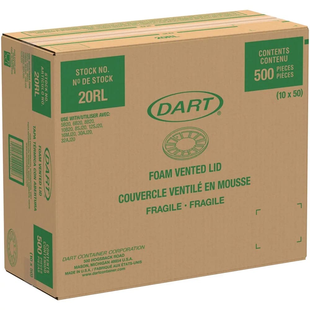 Dart® #20RL Container Lid - White, Vented - Image 2