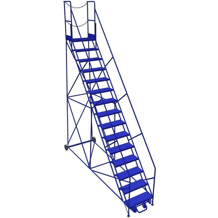 15-Step Front Walk Through Rolling Work Platform – 28 x 19″